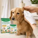 Guantes de Limpieza para Mascotas – Toallitas Húmedas con Aceite de Coco y Avena