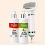 Kit Baño Completo — Champú + Acondicionador + Secador-Cepillo 2en1